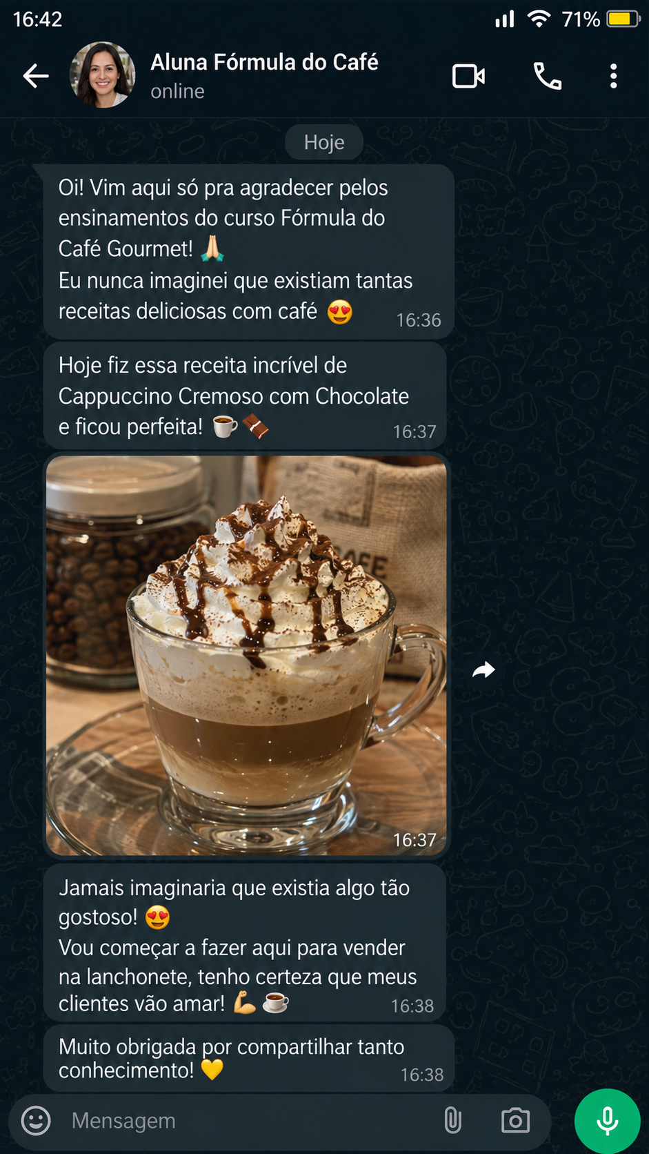 Depoimento de aluna