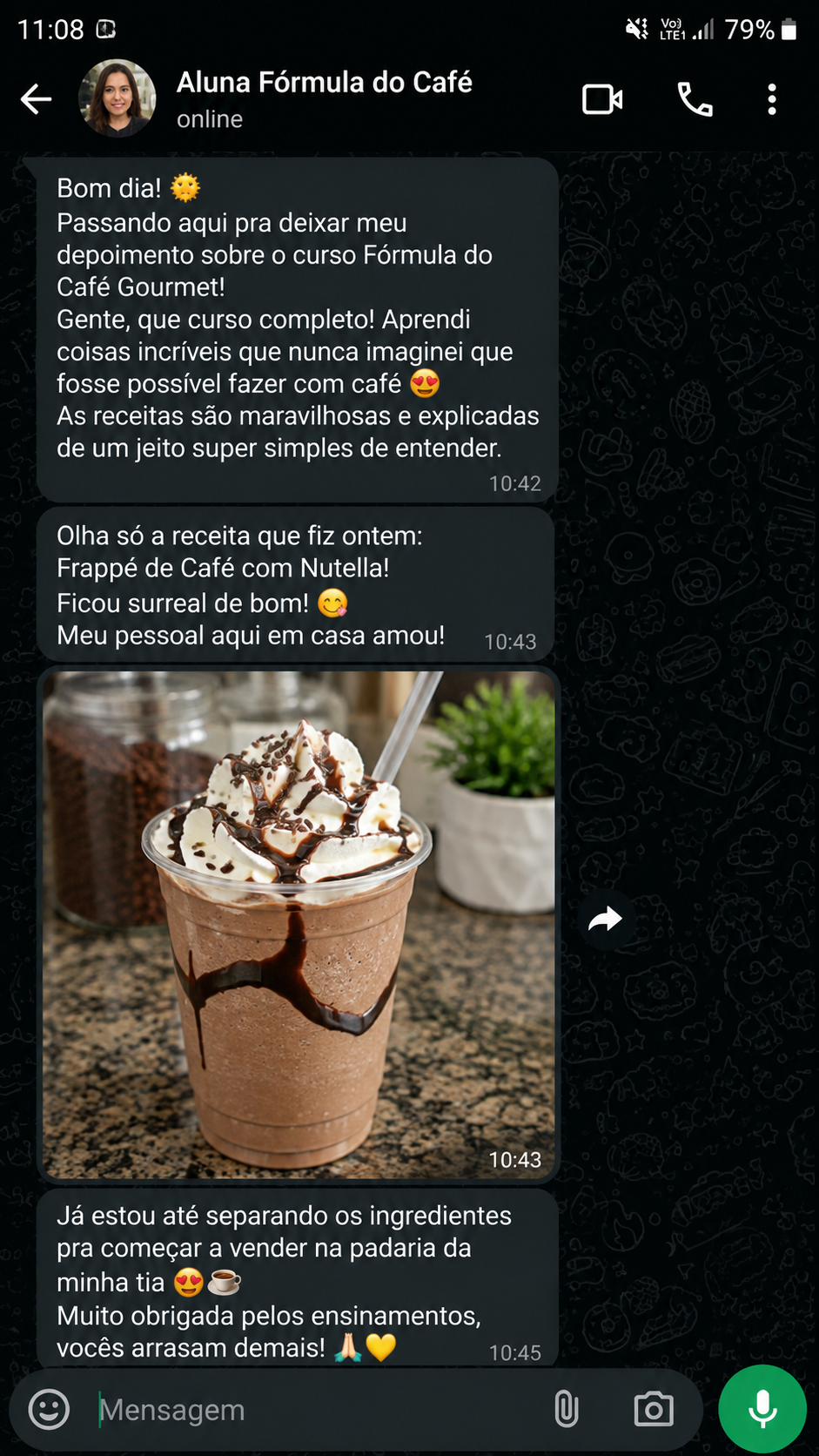 Depoimento de aluna